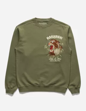 5101 Maha Tiger Embroidered Crew Olive OG-107F