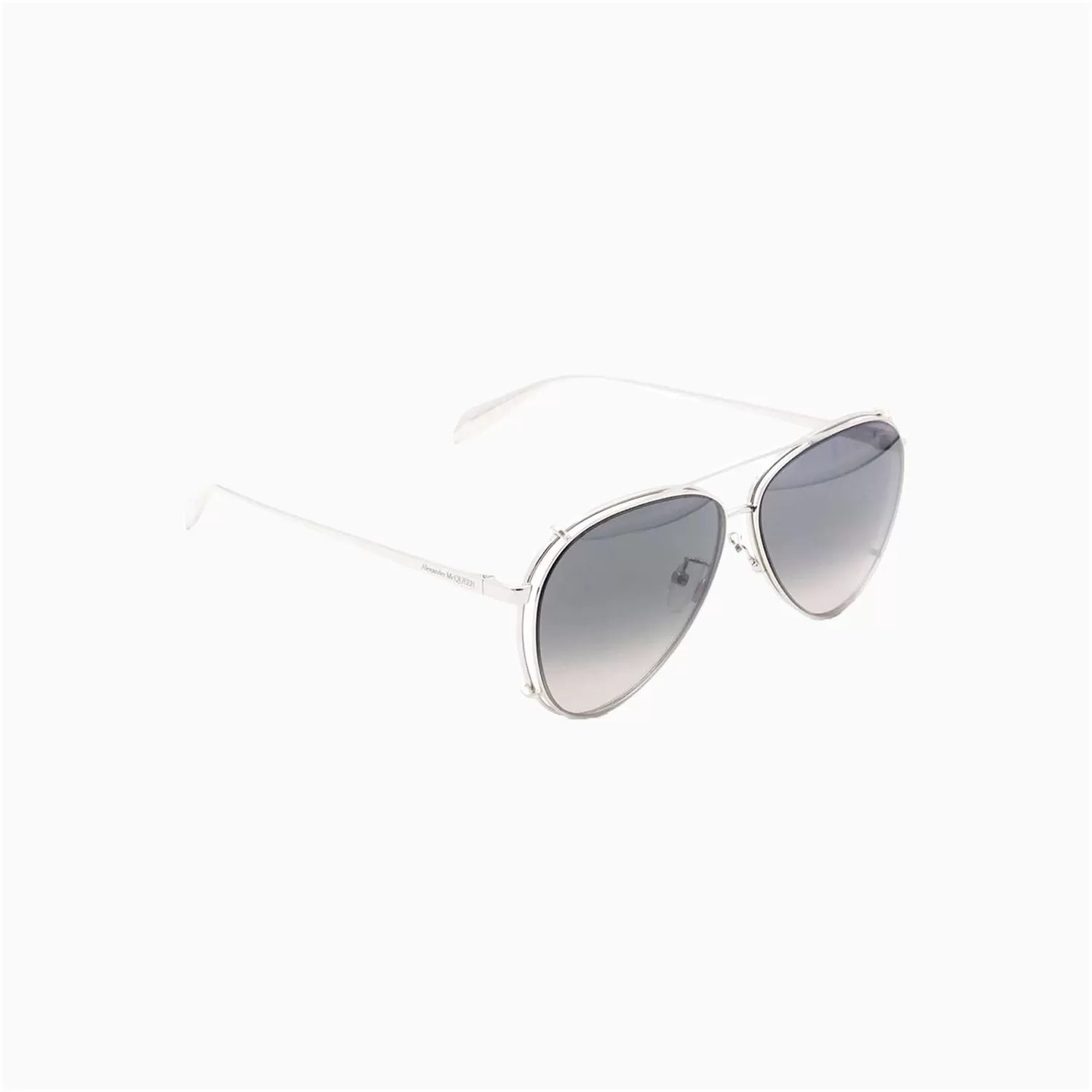 Alexander Mcqueen Grey Silver Metal Sunglasses