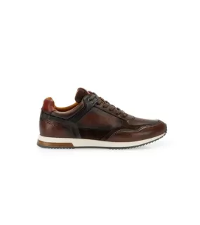 Ambitious Mens Premium Brown Combi Leather Fashion Trainer 13052-11173AM