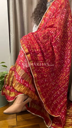 Bandhej Bridal Red Dupatta For Wedding