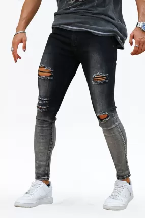 Buy $80 Free Shipping Men's Vintage Skinny Jean - Black And Grey