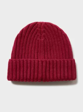 Cashmere Red Beanie Hat