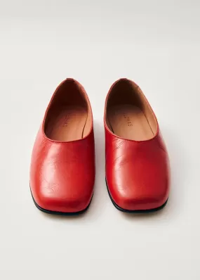 Edie Red Leather Ballet Flats