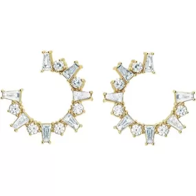 HALF MOON DIAMOND EARRINGS