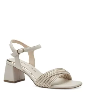 Marco Tozzi Womens Cream Block Heel Sandal - 2-28381-42