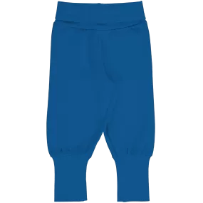 Maxomorra Blue Organic Cotton Rib Pants