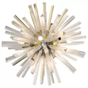 Midcentury Modern Large Glass Rod Sputnik Chandelier