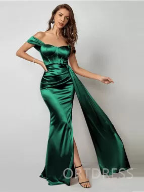 Off The Shoulder Pleated Mermaid Gown / Prom Dress BF010 Ortdress