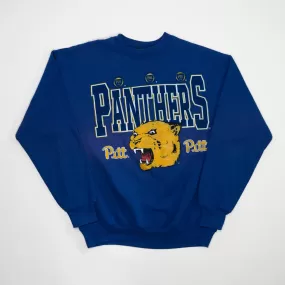 Vintage '87 Blue Pitt Panthers Spell Out Crewneck (L)